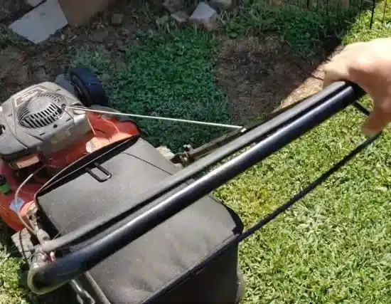 Operating self propelled lawn mower