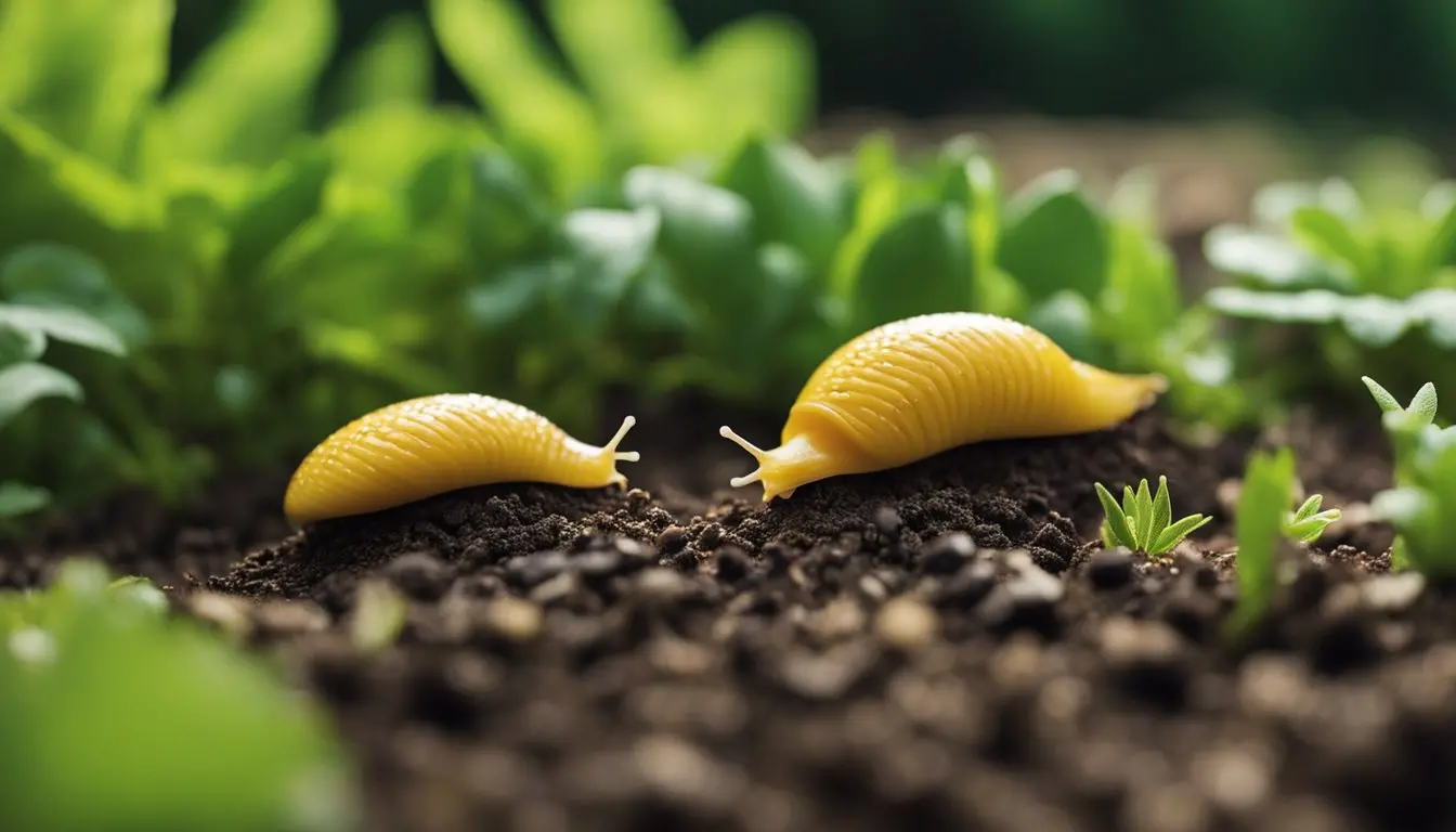 Slugs move towards garden plants. Use barriers and natural repellents to deter infestations